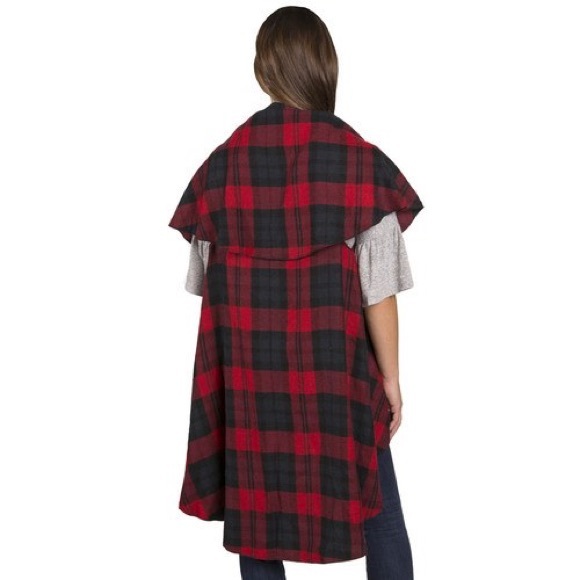 🆕 AUCTION PRICE👩🏻‍⚖️ Red and Black Plaid Woven City Wrap on the Go - Picture 5 of 6